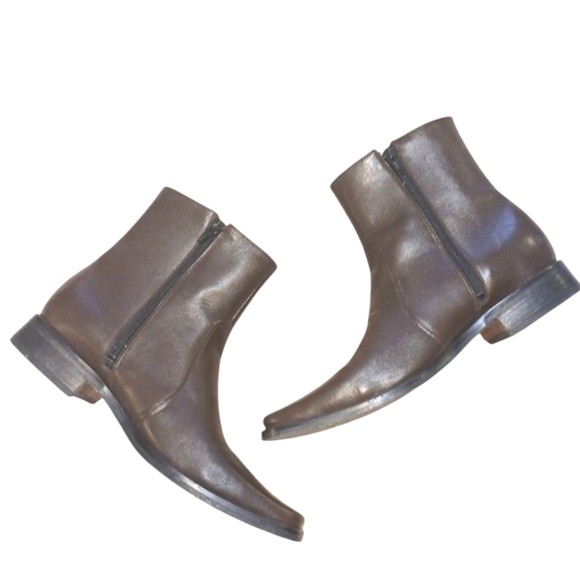 El Besserro Vintage Brown Leather Ankle Boots Men's Double Zip Boots size 9.5 - Picture 1 of 11